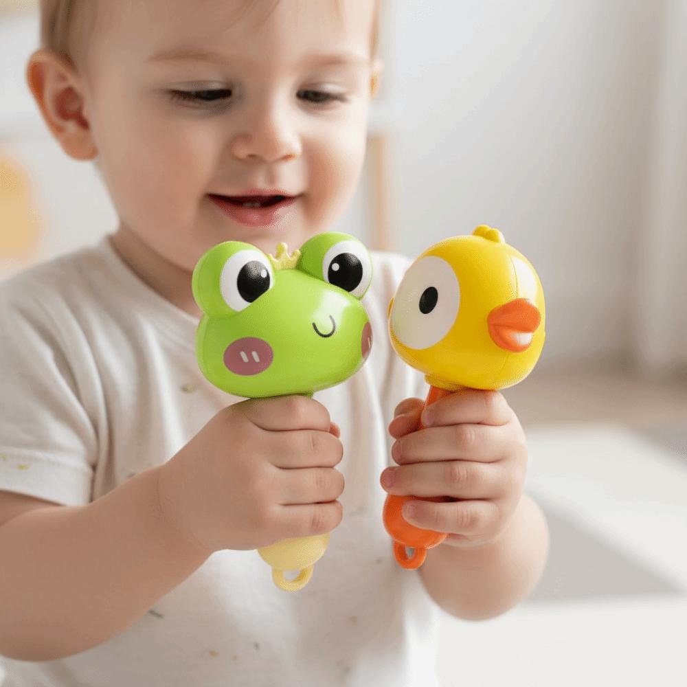 Plastic Instrument Sand Hammer Soft Duck Sand Hammer Toy Children Frog Sand Hammer Toddlers