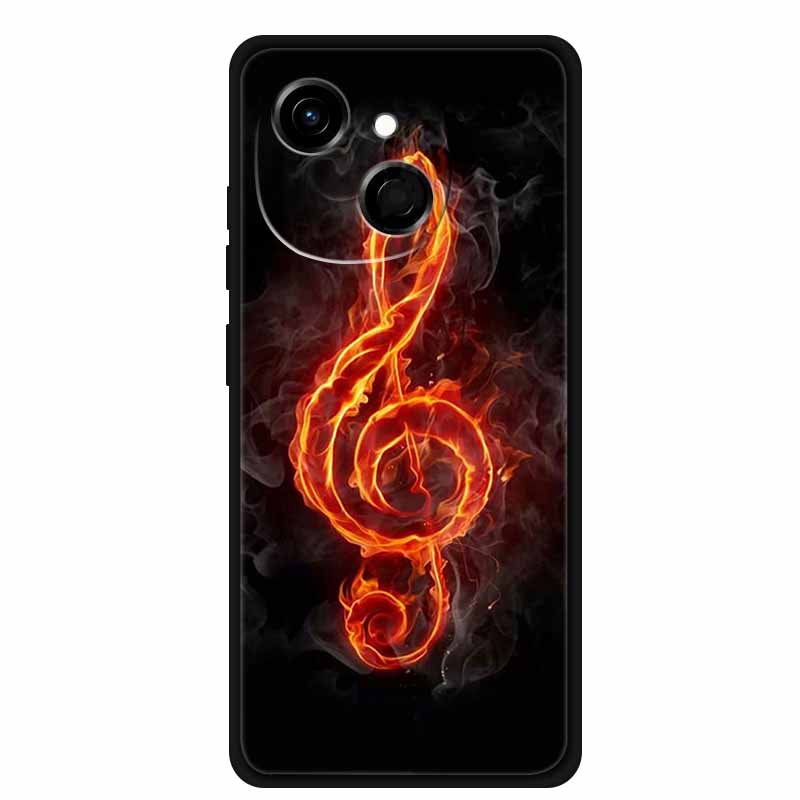 For Tecno Spark 40C Case Soft Black TPU Silicone Back Shockproof Cover for Tecno Spark40C 40 C Case Pop 10 Pro Butterfly Funda