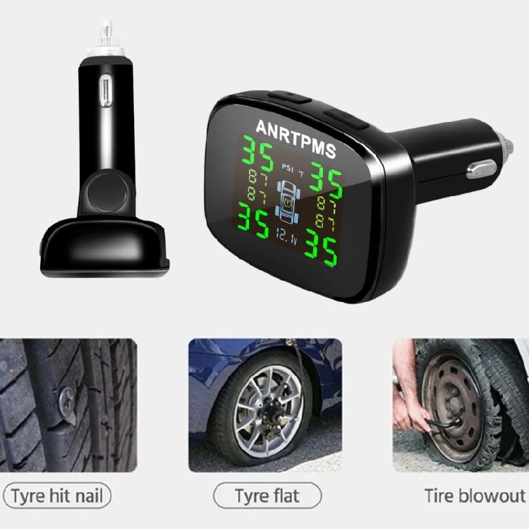External Tire Pressure Sensors Interchangeable Positions Vehicle Tire Pressure Monitor Visual Audible Warning For 4 Tire