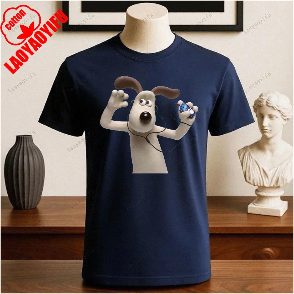 Wallace und Gromit Bedruckte T-Shirt Tops Cartoon und Anime Bedrucktes T-Shirt Unisex Bedruckte T-Shirt Tops Vintage Mode Streetwear