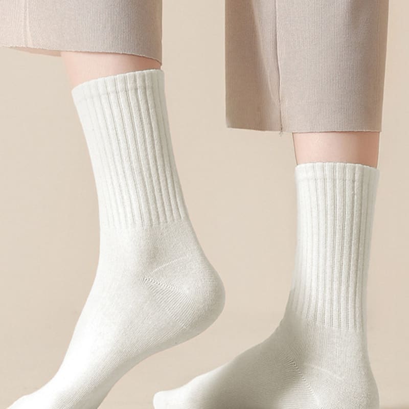 KROVAN [5 Pairs] Unisex Daily Mid-Calf Socks