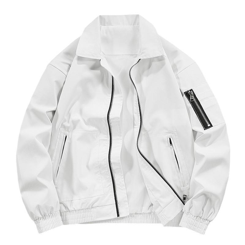 Jacke Jacke Herren Frühling und Herbst Hübsch Slim Lässig Revers Winddicht Wasserdicht Tooling Jugend