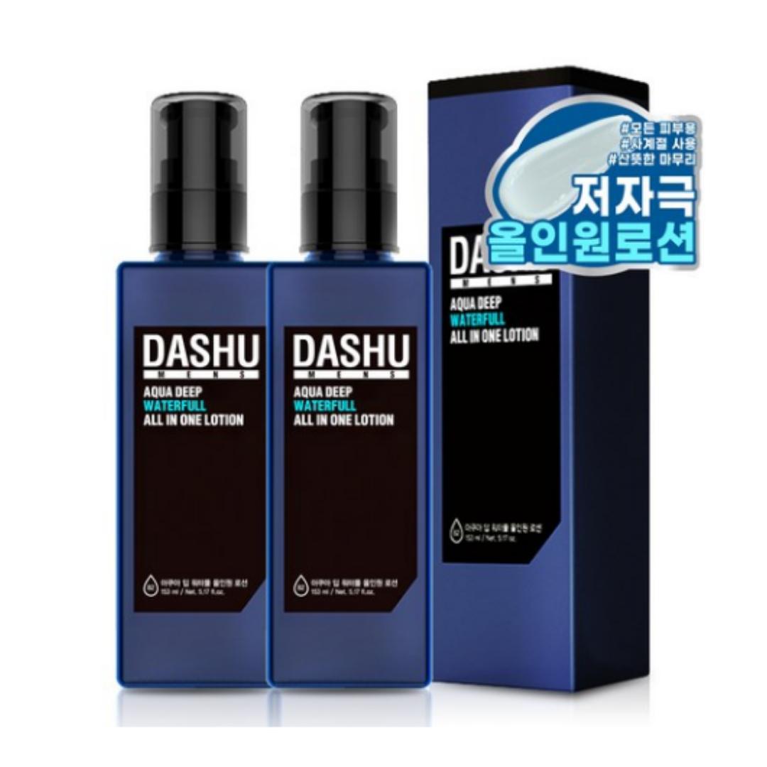 

Dashu Men’s Aqua Deep Waterful All‑in‑One Lotion — Product Summary (153 ml × 2)