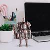 Action Robot Figure Full Body Robot Medieval Knight Figure Flexible Joints Statue Movable with 360 Degree Rotating Head