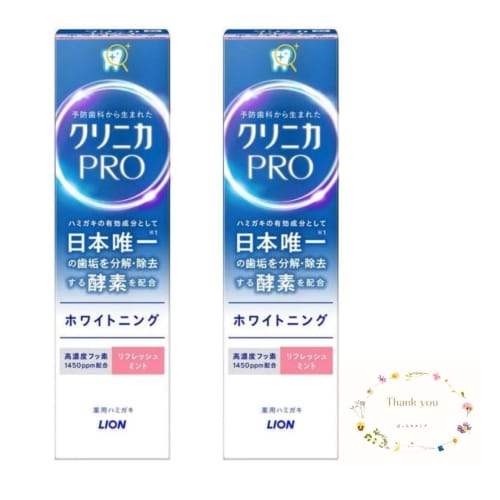 [Bulk Purchase] Lion Clinica PRO Whitening Toothpaste, Refresh Mint, 95g x 2