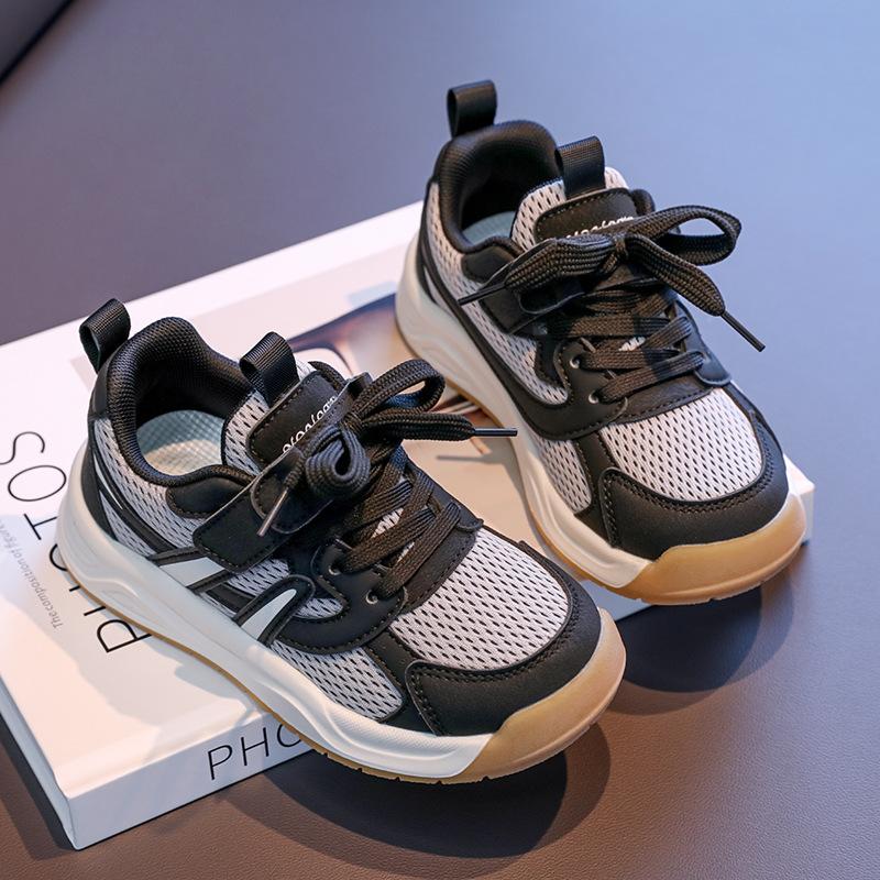 Boys Running Shoes Mesh Breathable 2025 Autumn New Children's Sports Shoes Soft Sole Non-slip Girls Comfortable Trendy Shoes