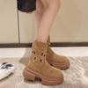 Spice Girl Hollow Western Cowboy Boots Women's 2025 Summer New Embroidered Thick Heel Vintage Maillard Mid-Leg Martin Boots