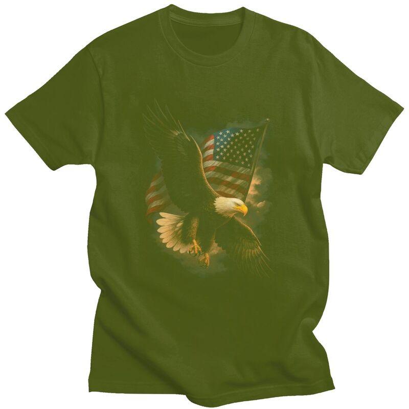 American Bald Eagle Patriotic 4th Of July T Shirt Unisex Women Short Sleeve Tshirt Graphic Tee Pure Cotton Slim Fit Clothing