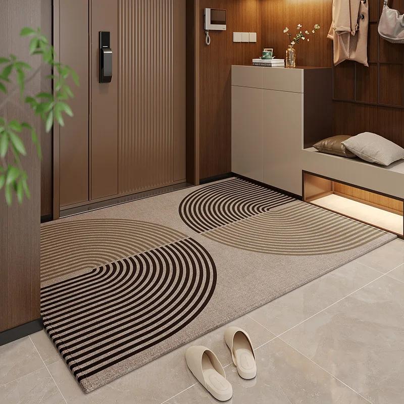 Modern Geometric Curved Rug - Non-Slip Wear-Resistant Easy Clean for Hallway Entrance Bedroom Living Room Home Decor