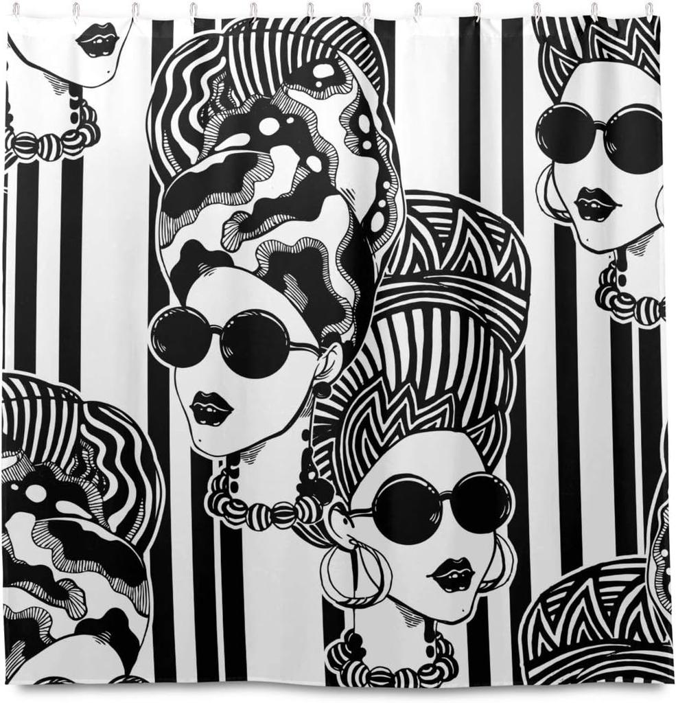 Funny raccoon shower curtain, animal themed pattern printed durable waterproof shower curtain bathroom decoration, 12 hooks