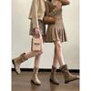 Wear Maillard Martin boots 2025 autumn and winter thick heel retro medium boots women's round head sleeve stack small short boots