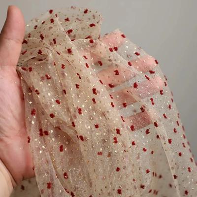 Breiter 150cm Bubble Beflockungspunkte Organza Tüll Stoff DIY Brautkleid Hochzeitsdeko Puffrock Netzstoff Sommerkleid Kinder