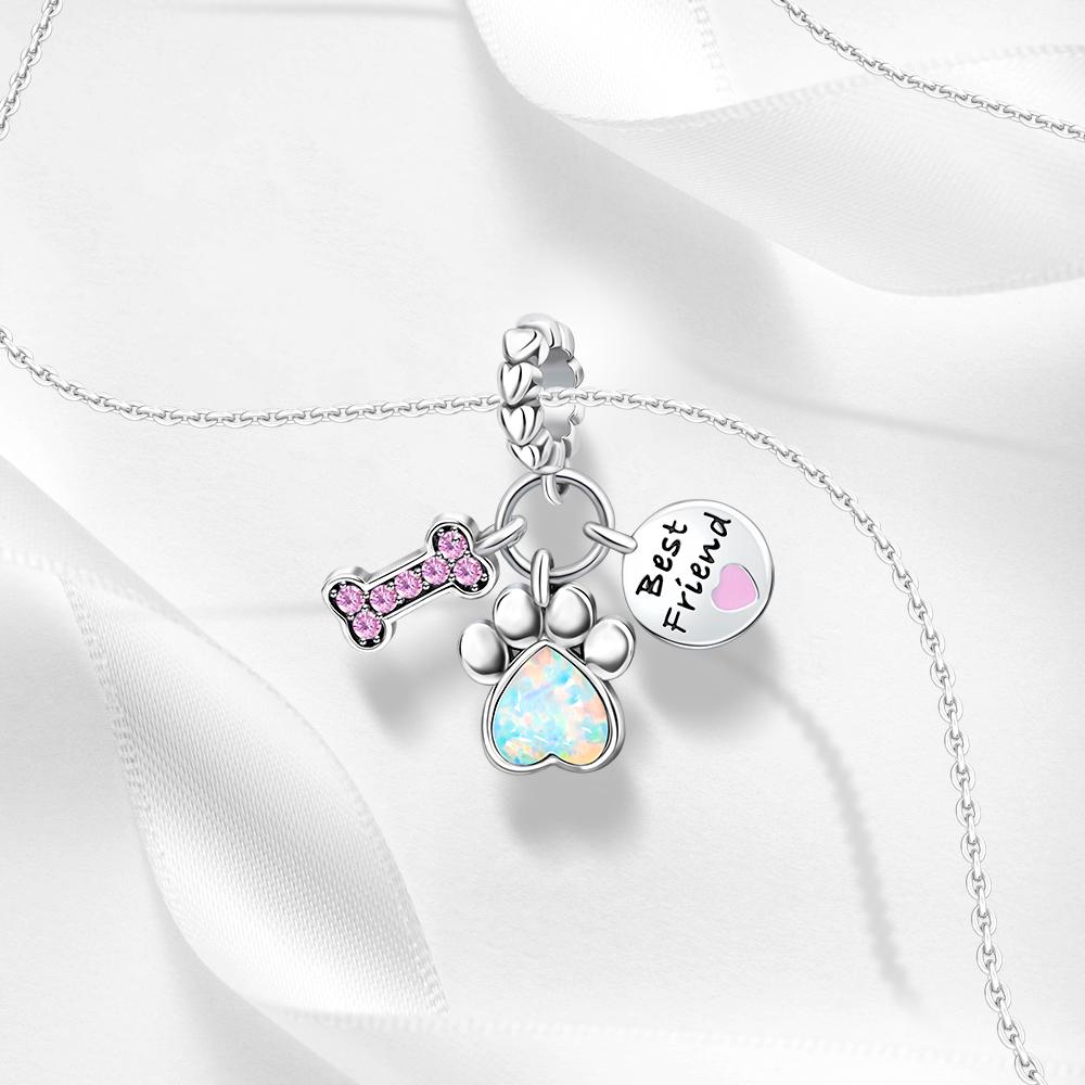 Ahthen Copper Beads Best Friend Dangle Charm Ideal For Snake Chain Bracelets Necklaces For Ladies Jewelry Crafting