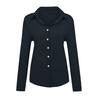 Nowe letnie damskie bluzki w jednolitym kolorze z klapą na guziki Casual luźna z długim rękawem lniany Top bluzki damskie biały top Blusas Mujer