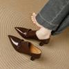Women's Single Shoes  Autumn and Winter New Versatile Comfortable Soft Leather Work Commuting High Heels