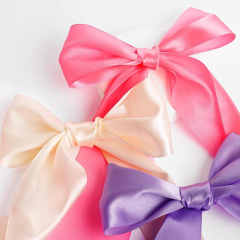 10cm Wide 22 Meters/Roll Champagne Satin Ribbon Polyester Ribbon for Wedding Chair/Car/Party Decoration Hand Sewing DIY