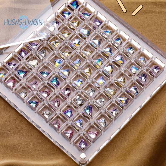 Acrylic Nail Rhinestone Box Grid Easy Access Clear Storage Tool Organizer Eco-friendly Rhinestone Box