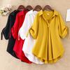 Women Tops Solid Color Cool Casual Ladies V Neck Loose Blouse for Shopping