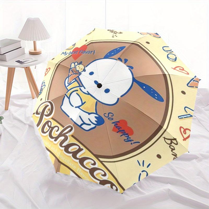 Pochacco & My Best Flavor Automatic 3-Fold Umbrella Design, Cute Cartoon Pattern, Portable Outdoor Umbrella, Perfect, Holiday Gift for Disney fans.Y07
