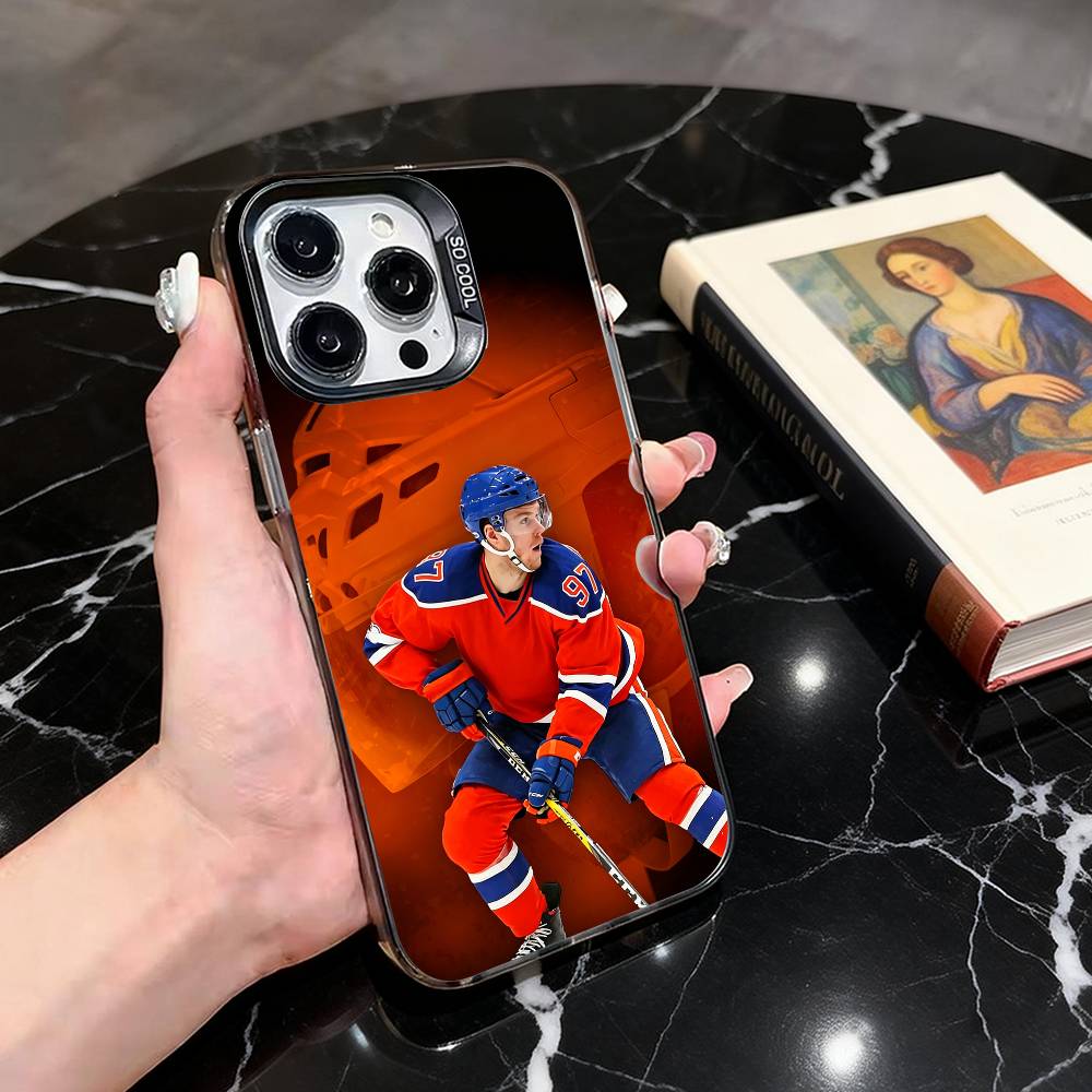 Connor McDavid  Phone Case For iPhone 17,16,15,14,13,12,11 Plus,Pro Max,XS,Colored Silver Plated Inside Cover