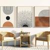 Black Rainbows Abstract Mid Century Boho Poster Modern Minimalist Wall Art Neutral Orange Geometric Canvas Painting Room Decor