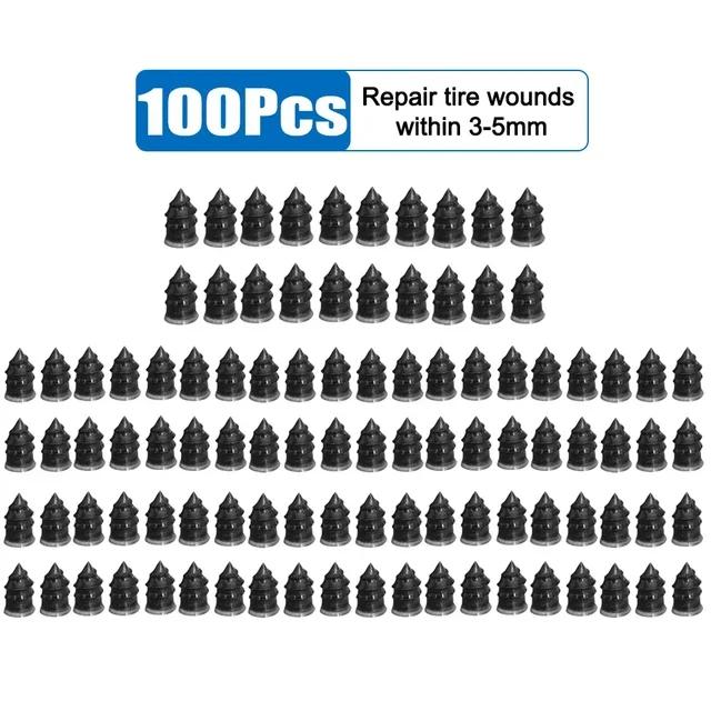 100PCS Car Vacuum Puncture Nails Rubbers Tapping Screws for Automotive Motorcycle Truck Bus and Agricultural Tyre Patching