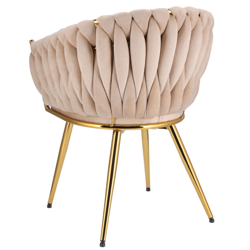 Molto Chair, Beige, Gold Legs