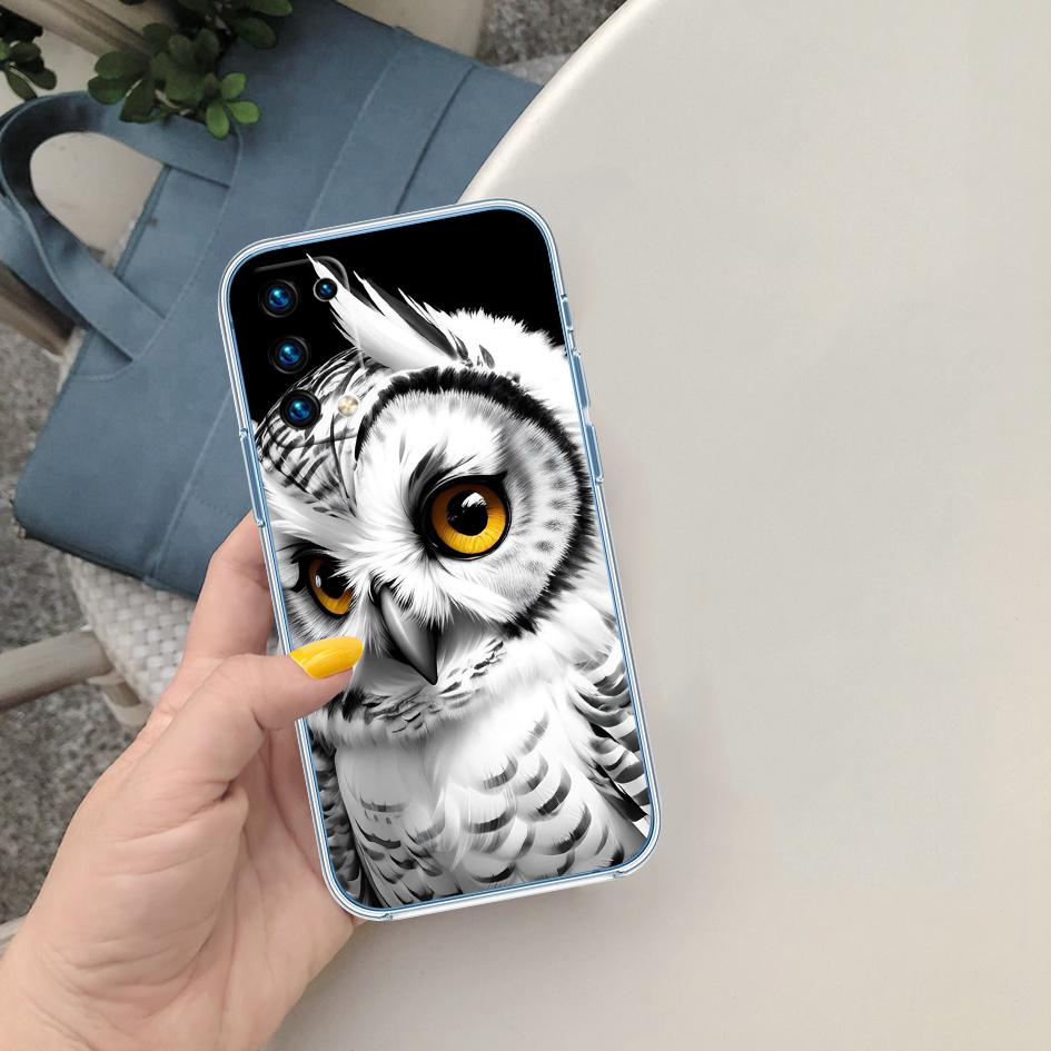 LO20 Cartoon Art Owl Phone Case for LG K22 K30 K40 K40S K41 K42 K50 K50S K51 K51S K52 K61 K62 K71 K92 Q60 Q61 V40 V50 V60