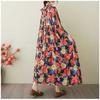 Ladies' Retro Niche Cloud Brocade Yarn Cotton Linen Hooded Printed Dress