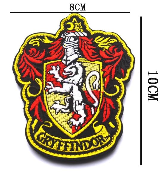 PHOENIX IKKI Harry Potter Hogwarts Wappen Hogwarts Schule für Hexerei und Zauberei Stoff Bestickter Aufnäher Abzeichen Wappen Applikation 5 Stück