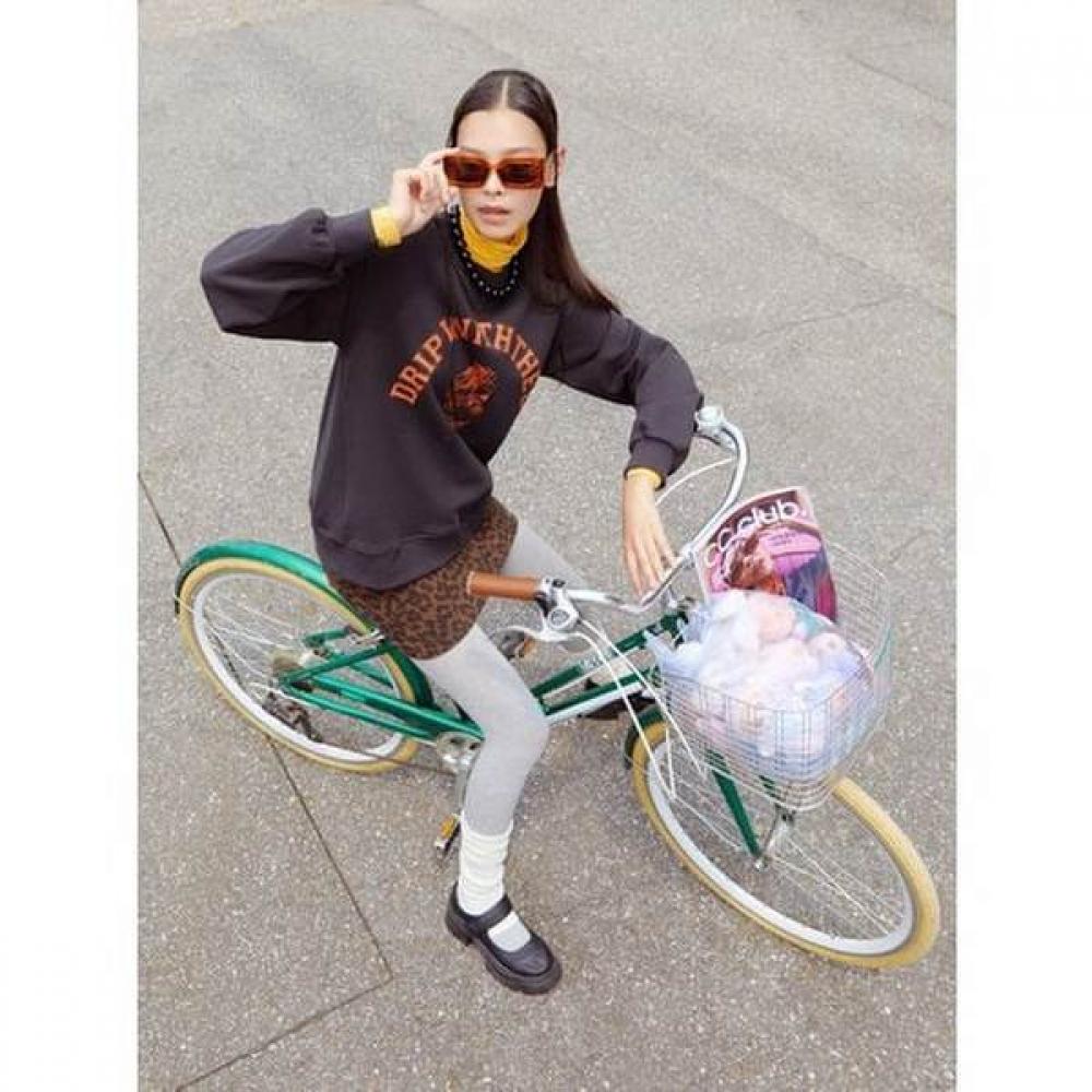 Cc Collect Cc Crew Roller Lettering Sweatshirt C254psm707 DG/FREE