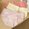 5Pcs Cotton Crotch Seamless Briefs Weather Pattern Underwear for Women Solid Color Panties  Lady
