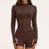 Women's Zipper Long Sleeve Yoga and Fitness Set - Autumn/Winter Slim Fit Sportswear