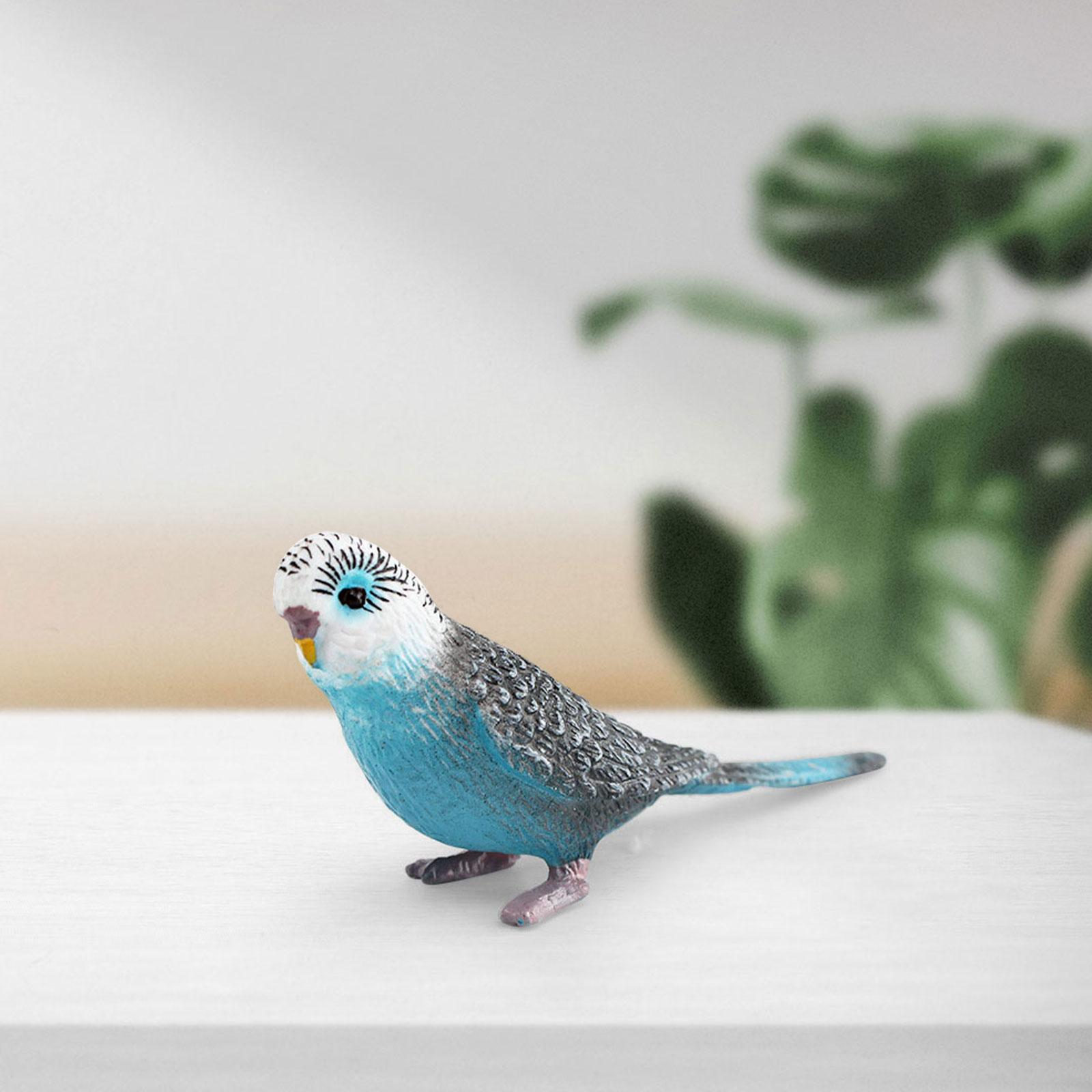 Ornamental Bird Statue Desktop Decoration Crafts Animal Bird Figurine синий