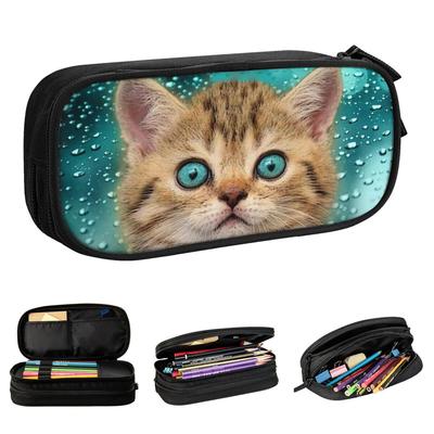 New Cute Cat Pencil Cases Animals Pencilcases Pen Box for Student Large Storage Pencil Bags School Supplies Cosmetic Stationery