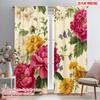 2pcs,2D Plane Printing Curtains Roller Blinds Pastel Floral Burst Versatile Fabric (without Rod) Art Deco Festive Use for Living