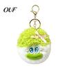 Cartoon Key Accessory Curly Hair Head Keychain, Plush Keychain with Metal Clasp, Ring Bow Backpacks Handbags Keys Decorative Pendant for Men