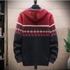 Moda masculina jaqueta outono e inverno casual suéter jaquetas suéter de malha quente com capuz casacos