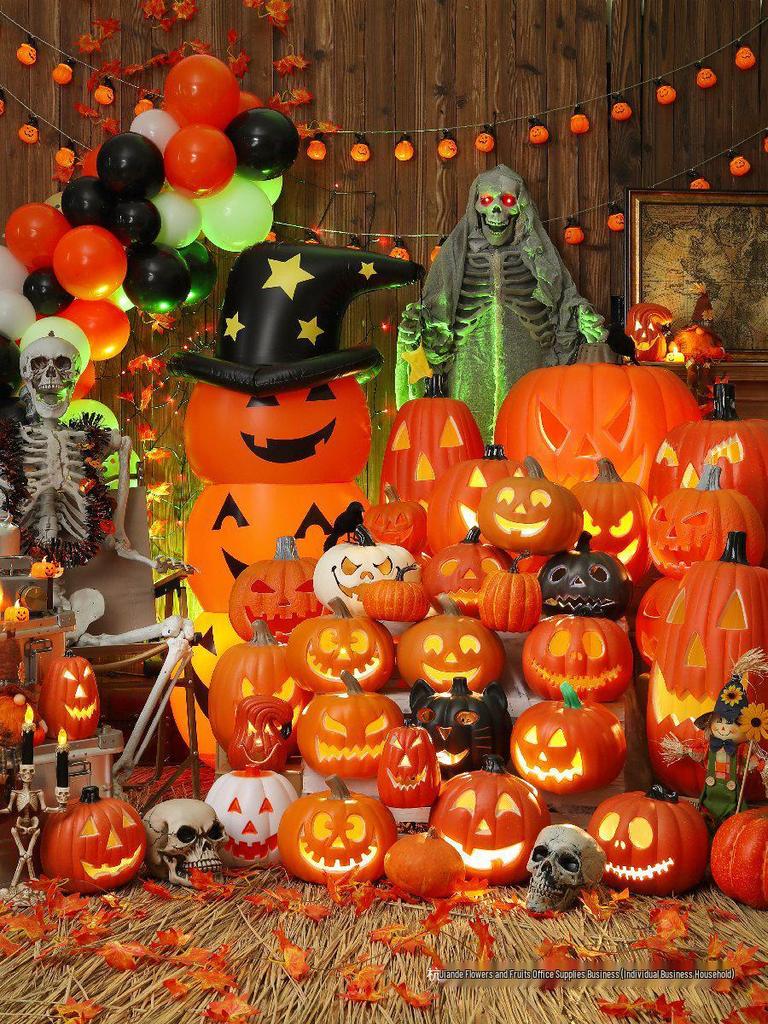 Luminous Halloween Pumpkin Lantern Decoration - Large Outdoor Display for Shopping Malls and Events