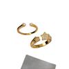 18k Gold-Plated Zirconia Star Open Ring for Women - Elegant, High-End Jewelry Piece
