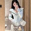 Light Blue Slim Fit Yoga Zip-Up Jacket - Flattering & Versatile Style