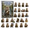 Otter Advent Calendar Otters Calendars 2026, 24 Days 2D Flat Acrylic Ornaments Christmas Miniature Animal Figures Countdown Calendar, Cute Cartoon