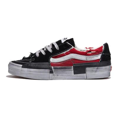 Sk8 Low Comode Versatili Classiche Antiscivolo Scarpe da Skate Basse Sneakers Unisex Nero Rosso VN0009QS458