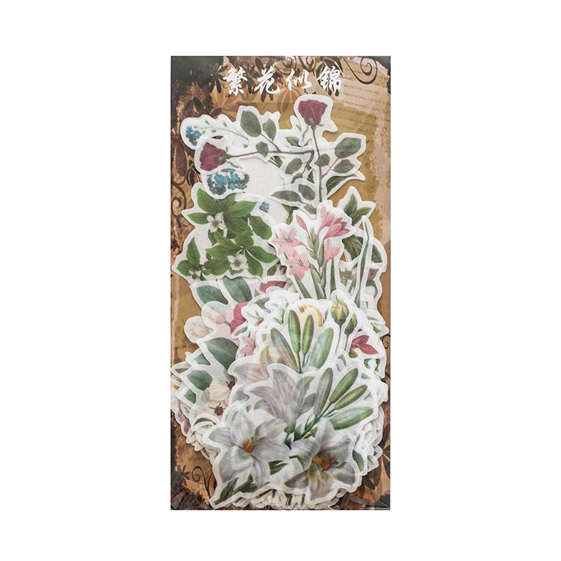 60-Piece Vintage Botanical Sticker Pack, Retro Plant Designs for Handmade Decoration & Journaling
