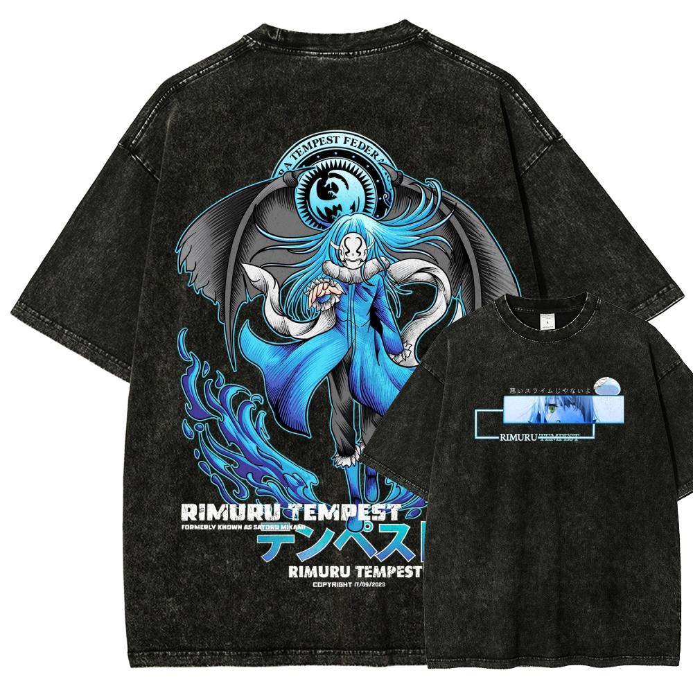 That Time I Got Reincarnated As a Slime Anime Lover Washed T-shirt Year Round Clothing High Quality Personality Clothes Plus Size Unisex New Model