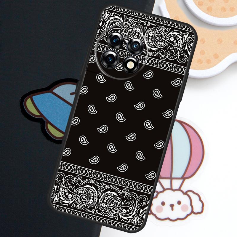 Black Bandana Paisley Case For OnePlus Nord CE 5 3 4 Lite N20 N30 OnePlus 15R 10T 12R 13R 15 13 12 11 10 Pro Cover