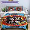 3pcs Kiss band pattern bedding set duvet cover set includes duvet cover &pillowcases, perfect all season bedroom decoration & gift