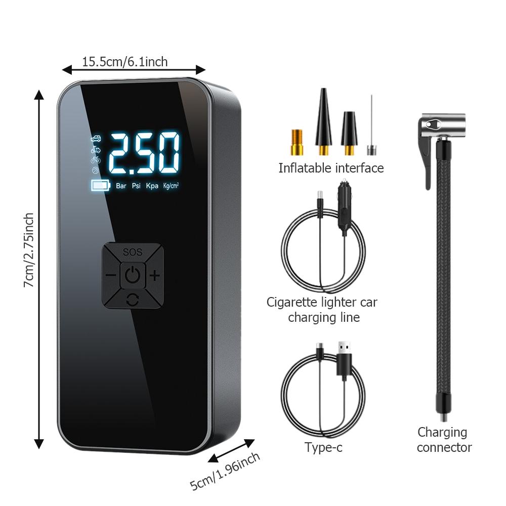 

Беспроводной воздушный насос для накачивания шин автомобиля, портативный компрессор, светодиодный дисплей, универсальный электрический надувной наполнитель для шин автомобиля, лодки