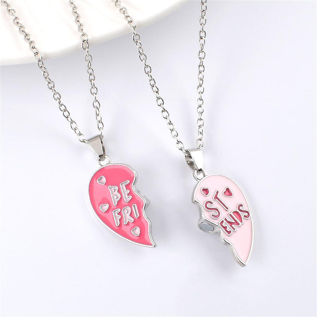 2Pcs Cartoon Charm Love Magnetic Necklace Exquisite Sweet Jewelry Accessories Pendant Birthday Party Daily Decoration Gift 2026