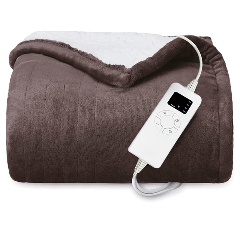 Electric Blankets Flannel & Sherpa, 6 Heat Settings, 10-Hour Time Auto-Off Function, Heated Blanket Over-Heated Protection